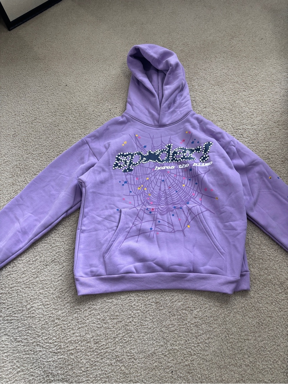 Sp5der Worldwide Açaí Purple hoodie